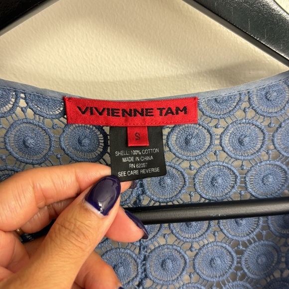 Vintage Vivienne Tam Crochet Lace  Adjustable Long Cardigan Dress n Pockets - S - Picture 8 of 16